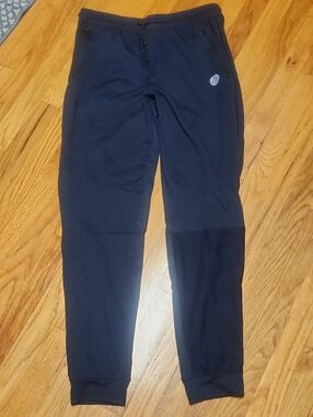 Navy Athletic Joggers with Reflective Logo, 18, EUC